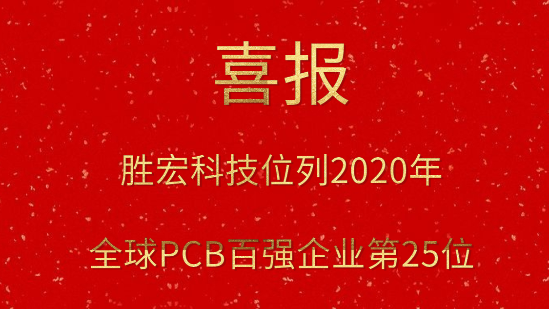 555000jcjc公海科技位列2020年全球PCB百强企业第25位